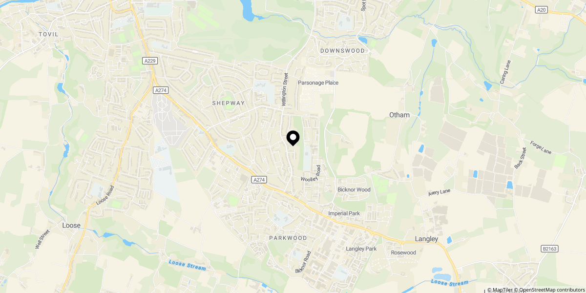 Approximate location of Wilson Close, Maidstone, ME15