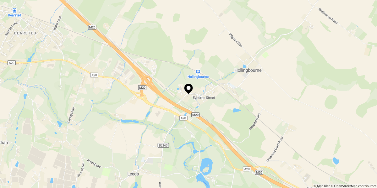 Approximate location of Eyhorne Street, Hollingbourne, ME17