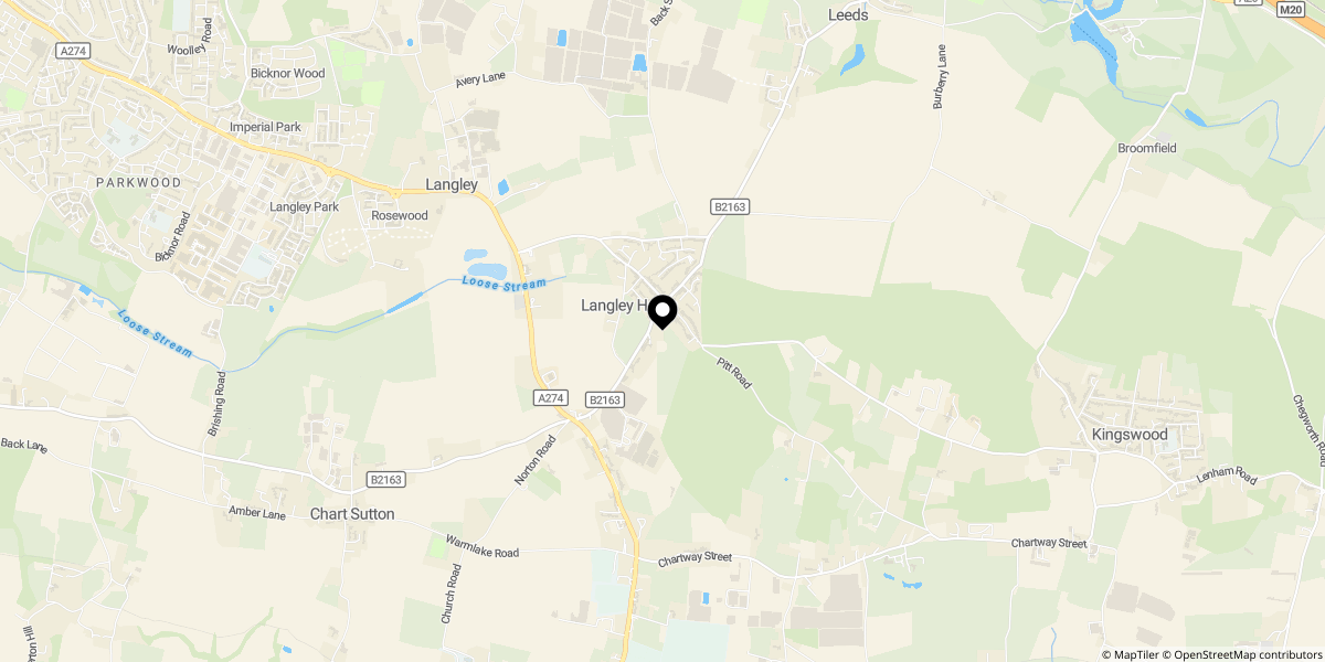 Approximate location of Ulcombe Road, Langley, ME17 
