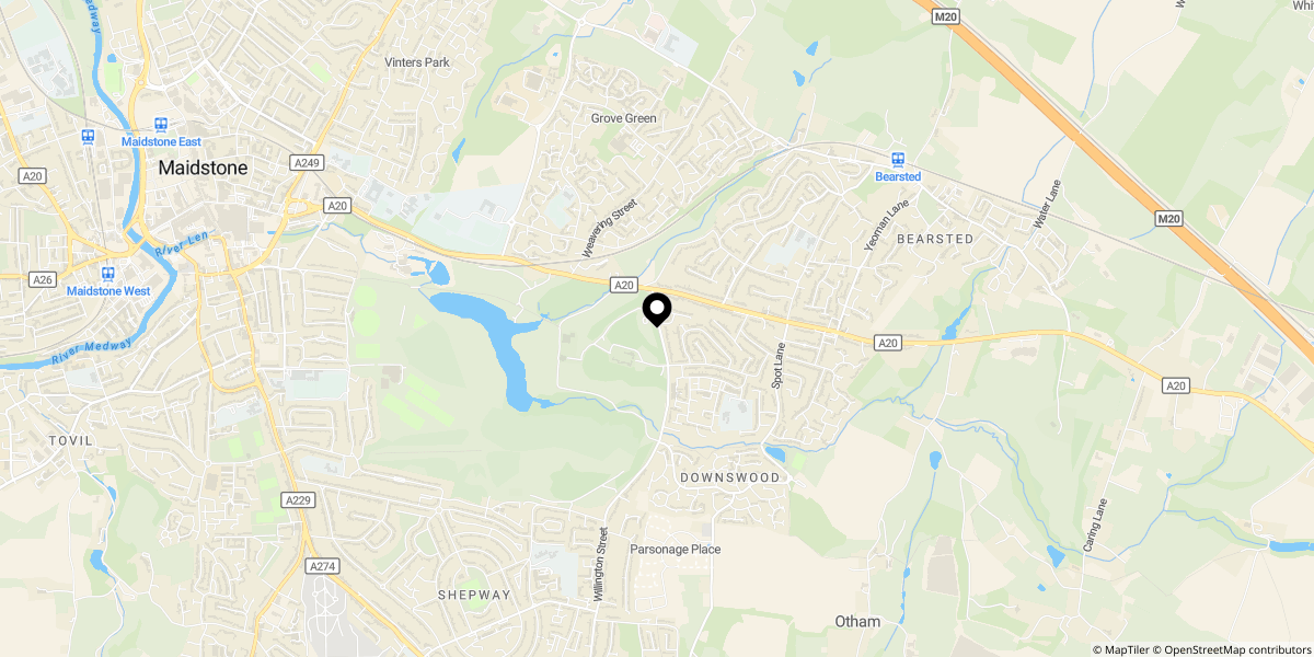 Approximate location of Bramley Crescent, Bearsted, Maidstone, ME15